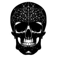 noir et blanc illustration de une Humain crâne vecteur