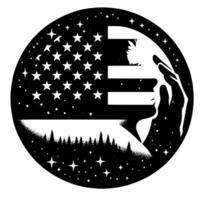 noir et blanc illustration de le Etats-Unis drapeau vecteur