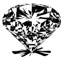 noir et blanc silhouette de une à la perfection Couper pétillant solitaire diamant gemme vecteur