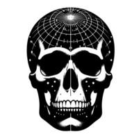 noir et blanc illustration de une Humain crâne vecteur