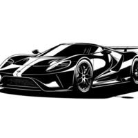 noir et blanc illustration de une hypercar des sports voiture vecteur