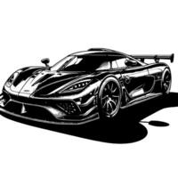 noir et blanc illustration de une hypercar des sports voiture vecteur