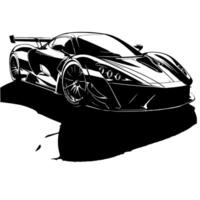 noir et blanc illustration de une hypercar des sports voiture vecteur