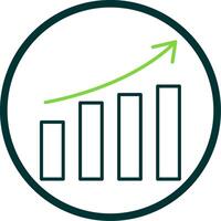 croissance ligne cercle icône conception vecteur