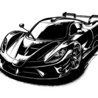 noir et blanc illustration de une hypercar des sports voiture vecteur