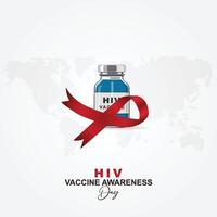 HIV vaccin conscience jour, affiche, monde sida vaccin jour, vecteur