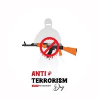 anti terrorisme journée affiche, arrière-plan, poste. et. carte. 21 peut. monde. terrorisme jour, affiche, vecteur