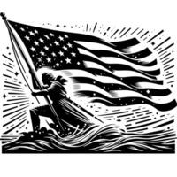 noir et blanc illustration de le Etats-Unis drapeau vecteur