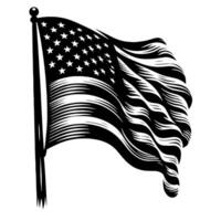 noir et blanc illustration de le Etats-Unis drapeau vecteur