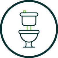 toilette ligne cercle icône conception vecteur