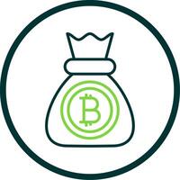 bitcoin ligne cercle icône conception vecteur