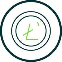 litecoin ligne cercle icône conception vecteur