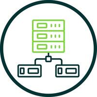 Les données réseau ligne cercle icône conception vecteur