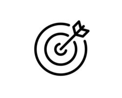 icône de ligne cible, illustration de logo vectoriel contour, pictogramme linéaire isolé sur blanc