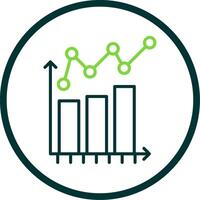 bar graphique ligne cercle icône conception vecteur