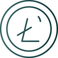 icône de dégradé de ligne litecoin vecteur