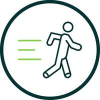 le jogging ligne cercle icône conception vecteur