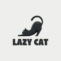 paresseux chat minimal texte logo vecteur