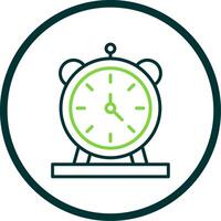 alarme l'horloge ligne cercle icône conception vecteur