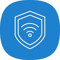 Wifi Sécurité ligne courbe icône conception vecteur