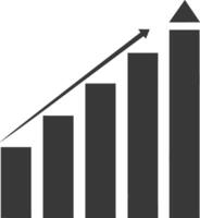 silhouette infographie bar graphique croissance 2d objet noir Couleur seulement vecteur
