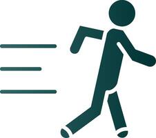 le jogging glyphe pente icône vecteur