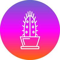 cactus ligne pente cercle icône vecteur