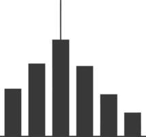 silhouette infographie bar graphique croissance 2d objet noir Couleur seulement vecteur