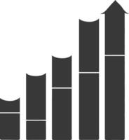 silhouette infographie bar graphique croissance 2d objet noir Couleur seulement vecteur