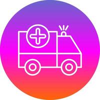 ambulance ligne pente cercle icône vecteur