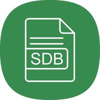 sdb fichier format ligne courbe icône conception vecteur