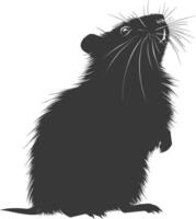 silhouette hamster animal noir Couleur seulement plein corps vecteur