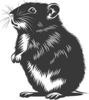 silhouette hamster animal noir Couleur seulement plein corps vecteur