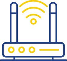 sans fil modem ligne deux Couleur icône conception vecteur