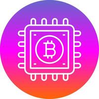 bitcoin processus ligne pente cercle icône vecteur