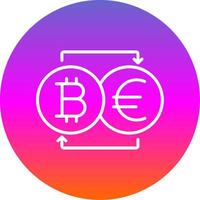 bitcoin changeur ligne pente cercle icône vecteur