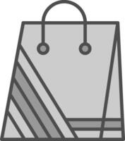 achats sac ligne rempli niveaux de gris icône conception vecteur