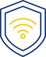 Wifi Sécurité ligne deux Couleur icône conception vecteur