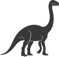 silhouette préhistorique dinosaure animal noir Couleur seulement vecteur