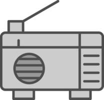 radio ligne rempli niveaux de gris icône conception vecteur