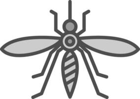 moustique ligne rempli niveaux de gris icône conception vecteur