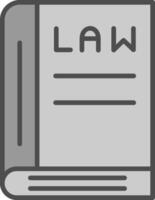 loi livre ligne rempli niveaux de gris icône conception vecteur