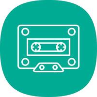 cassette ligne courbe icône conception vecteur