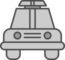 police voiture ligne rempli niveaux de gris icône conception vecteur