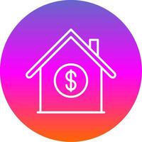 hypothèque prêt ligne pente cercle icône vecteur