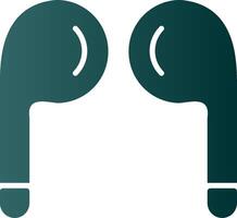icône de dégradé de glyphe d'écouteurs vecteur