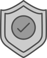 protection ligne rempli niveaux de gris icône conception vecteur