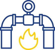 gaz ligne deux Couleur icône conception vecteur