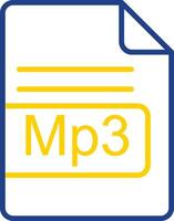 mp3 fichier format ligne deux Couleur icône conception vecteur
