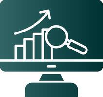 icône de dégradé de glyphe d'analyse de données vecteur